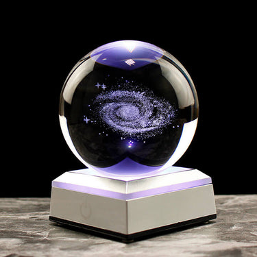 Boule de cristal galaxie lumière LED